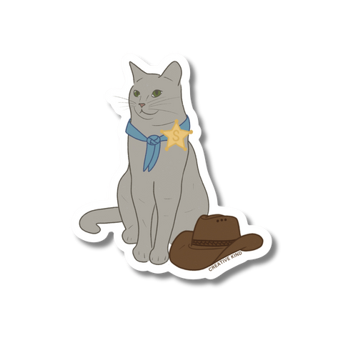 Sheriff Cat Vinyl Sticker