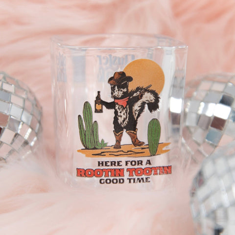 Rootin Tootin Skunk Cowboy Shot Glass