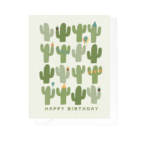 16 Cacti Birthday Greeting Card
