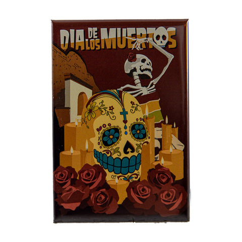 Sugar Skull Dia De Los Muertos Magnet