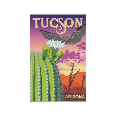 Bat & Saguaro Tucson Retro Trek Postcard