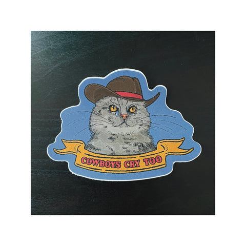 Cowboys Cry Too Cat Sticker