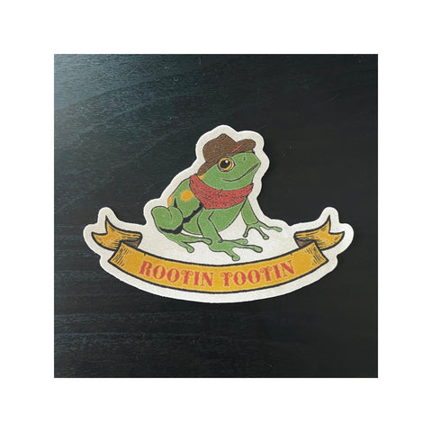 Rootin Tootin Cowboy Frog Sticker