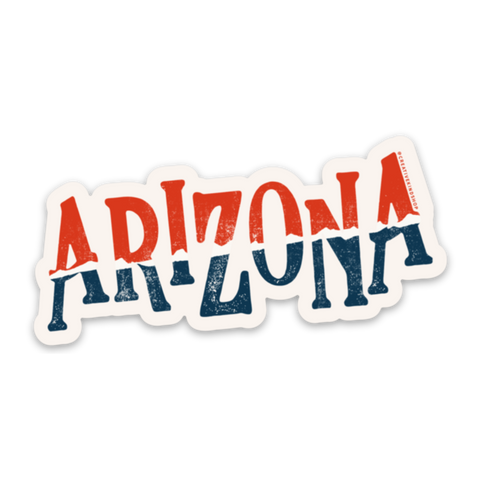 Red and Blue Arizona Vinyl Sticker