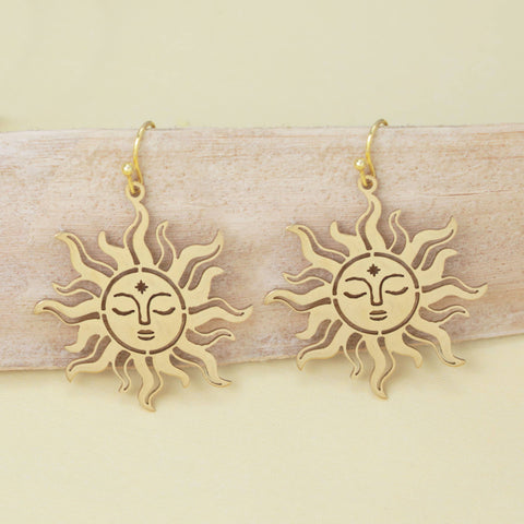 Golden Serenity Sun Earrings