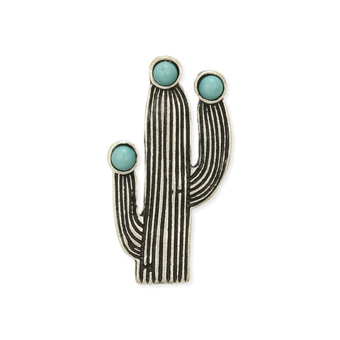 Stick with Me Large Silver Cactus Post Earrings