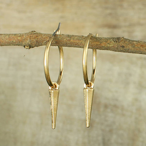 Punk Princess Gold Spike Hoop Earring