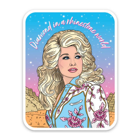 Dolly Diamond in a Rhinestone World Die Cut Sticker