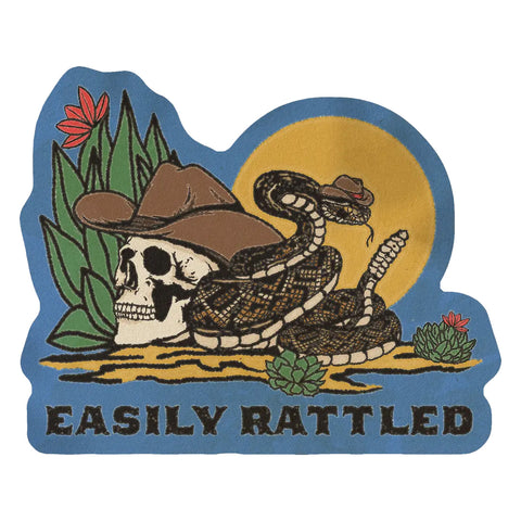 Easily Rattled Snake & Skull Desert Sticker