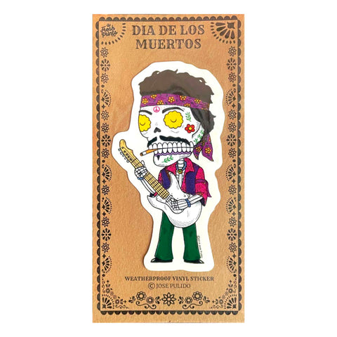 Jimi Hendrix Day of the Dead Musician Assorted Sticker