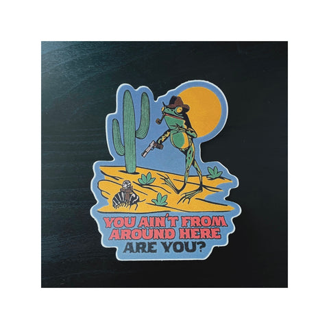 You Ain't From Around Here Cowboy Frog Sticker