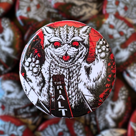 Rialto Theatre Catzilla Button Pin