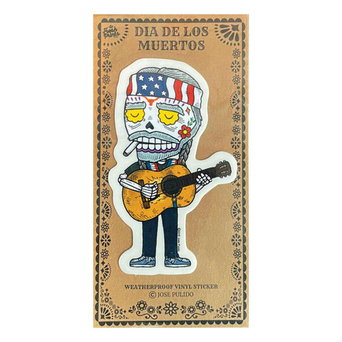 Willie Nelson Day of the Dead Musician Assorted Sticker