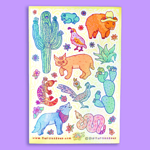 Southwestern Desert Vibes Summer Vinyl Sticker Sheet