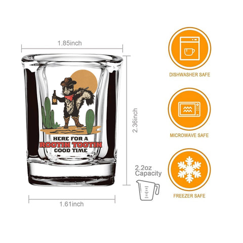 Rootin Tootin Skunk Cowboy Shot Glass 